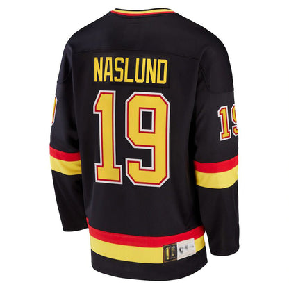 V.Canucks #19 Markus Naslund Fanatics Branded Breakaway Retired Player Jersey Black Stitched American Hockey Jerseys CROVYIE
