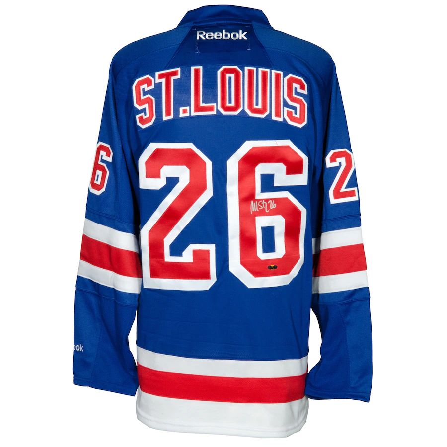 NY.Rangers #26 Martin St. Louis Fanatics Authentic Autographed Reebok Blue Stitched American Hockey Jerseys CROVYIE