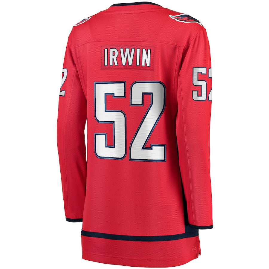 W.Capitals #52 Matt Irwin Fanatics Branded Home Breakaway Player Jersey Red Stitched American Hockey Jerseys CROVYIE