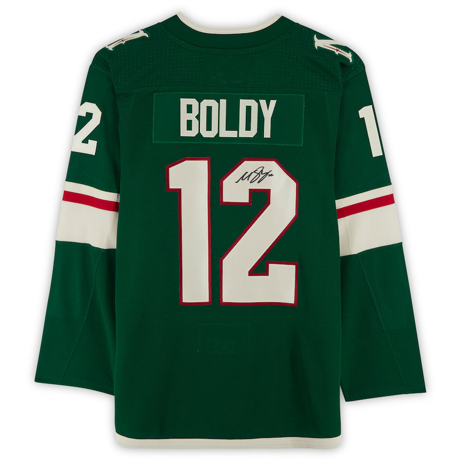 M.Wild #12 Matthew Boldy Fanatics Authentic Autographed Jersey Green Stitched American Hockey Jerseys CROVYIE
