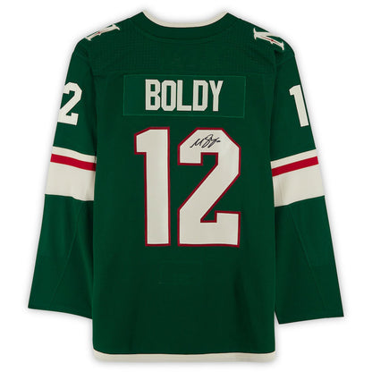 M.Wild #12 Matthew Boldy Fanatics Authentic Autographed Jersey Green Stitched American Hockey Jerseys CROVYIE