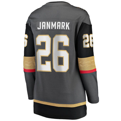 V.Golden Knights #26 Mattias Janmark Fanatics Branded 2017-18 Alternate Breakaway Jersey Gray Hockey Jerseys CROVYIE