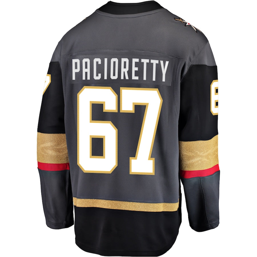 V.Golden Knights #67 Max Pacioretty Fanatics Branded Alternate Breakaway Player Jersey  Black Gray Hockey Jerseys CROVYIE