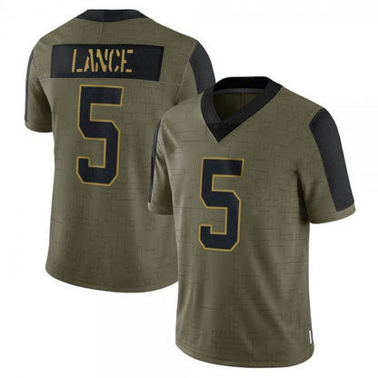 Men's #5 Trey Lance SF.49ers Limited Stitched Jerseys