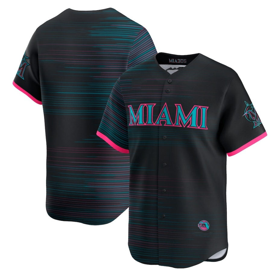 Miami Marlins Black 2025 City Connect Limited Stitched Baseball Jersey