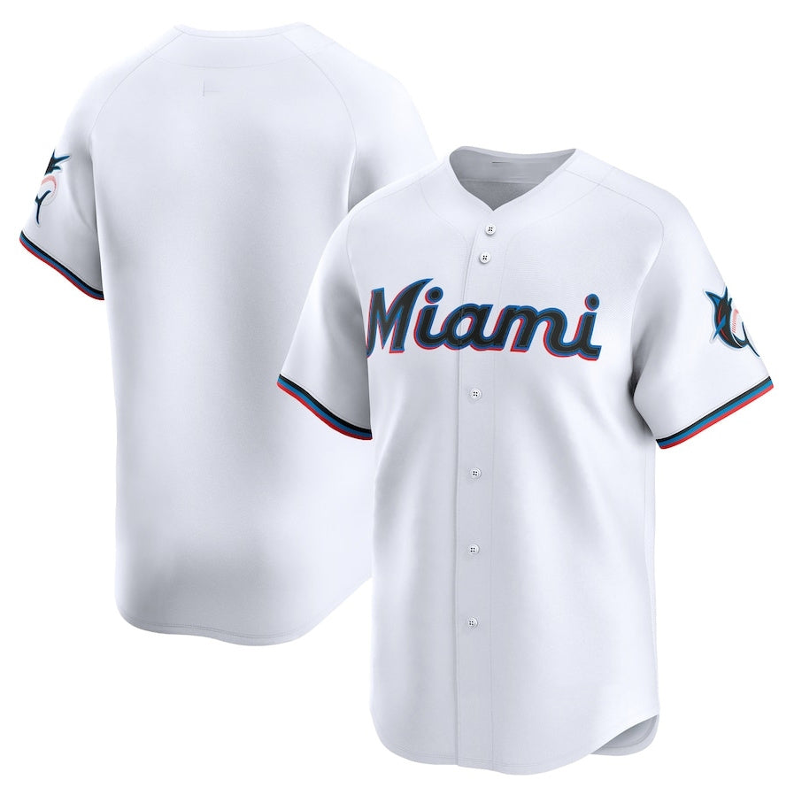 Miami Marlins Home Limited Jersey - White Stitched Baseball Jersey