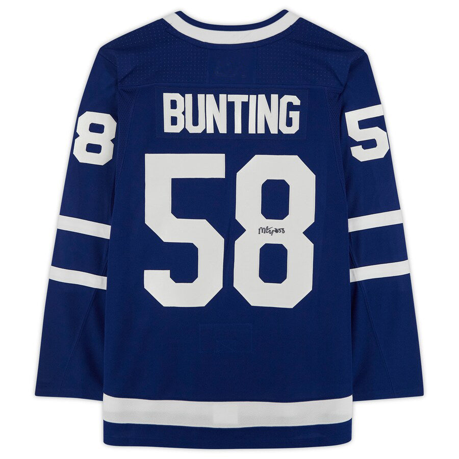 T.Maple Leafs #58 Michael Bunting Fanatics Authentic Autographed Jersey Blue Stitched American Hockey Jerseys CROVYIE
