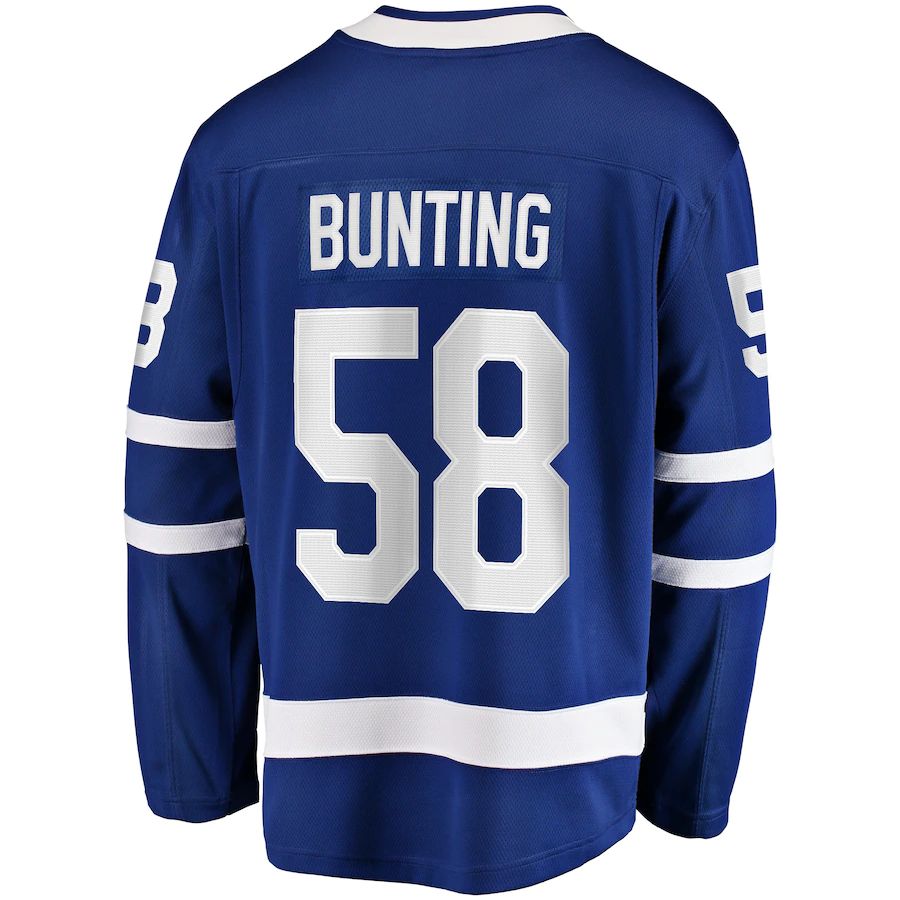 T.Maple Leafs #58 Michael Bunting Fanatics Branded Home Breakaway Player Jersey Blue Stitched American Hockey Jerseys CROVYIE