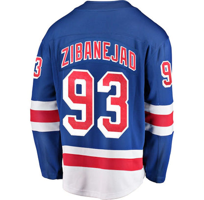 NY.Rangers #93 Mika Zibanejad Fanatics Branded Premier Breakaway Player Jersey Blue Stitched American Hockey Jerseys CROVYIE