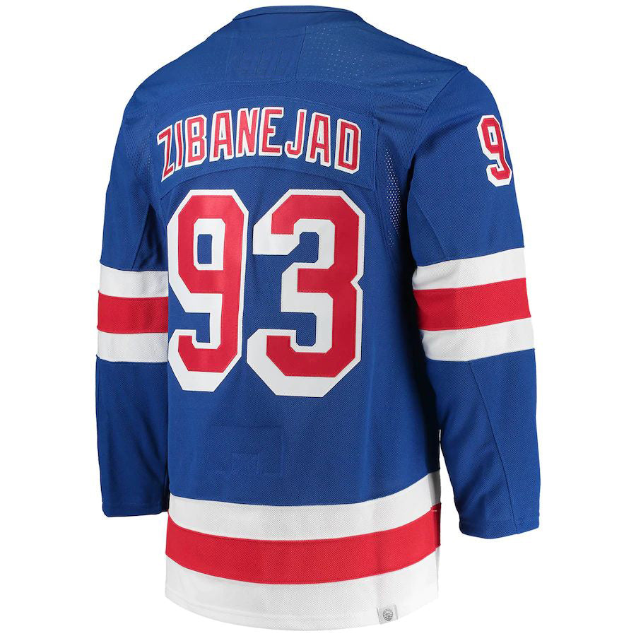 NY.Rangers #93 Mika Zibanejad Home Primegreen Authentic Pro Player Jersey Blue Stitched American Hockey Jerseys CROVYIE