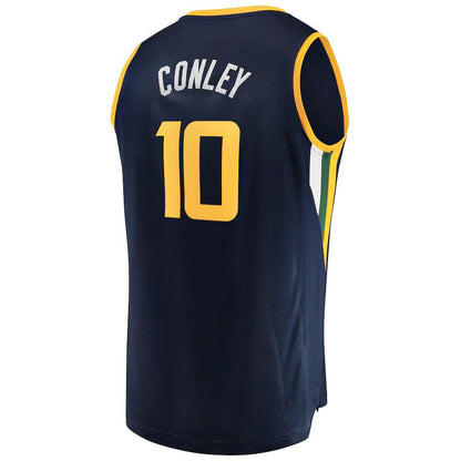 U.Jazz #10 Mike Conley Fanatics Branded Fast Break Replica Player Jersey Navy Icon Edition Stitched American Basketball Jersey