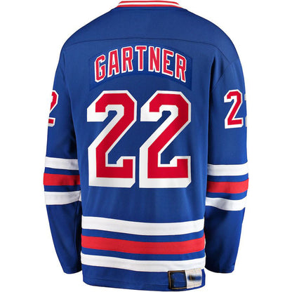 NY.Rangers #22 Mike Gartner Fanatics Branded Premier Breakaway Retired Player Jersey Blue Stitched American Hockey Jerseys CROVYIE