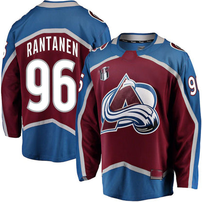 C.Avalanche #96 Mikko Rantanen Fanatics Branded Home 2022 Stanley Cup Final Breakaway Player Jersey Burgundy Stitched American Hockey Jerseys CROVYIE