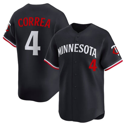 Minnesota Twins #4 Carlos Correa Alternate Limited Jersey - Navy Stitched Baseball Jersey