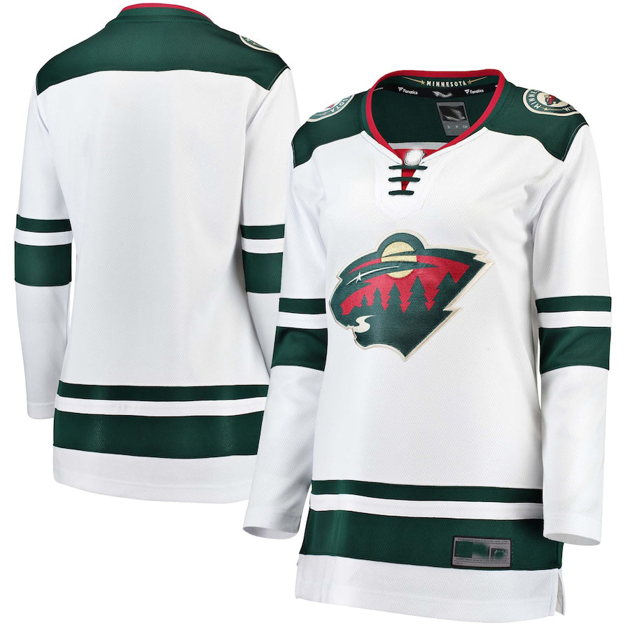 M.Wild Fanatics Fanatics Branded Away Breakaway Jersey White Stitched American Hockey Jerseys CROVYIE