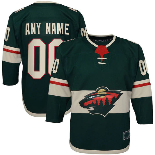 Custom M.Wild Home Premier Jersey Green Stitched American Hockey Jerseys CROVYIE