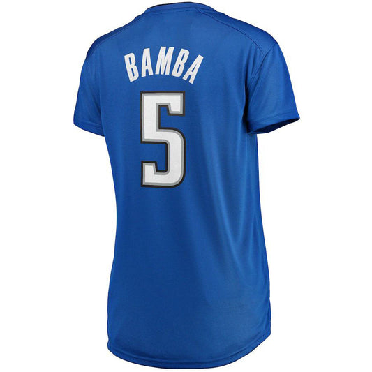 O.Magic #5 Mohamed Bamba Fanatics Branded Women's Fast Break Replica Player Jersey Blue Icon Edition Stitched American Basketball Jersey