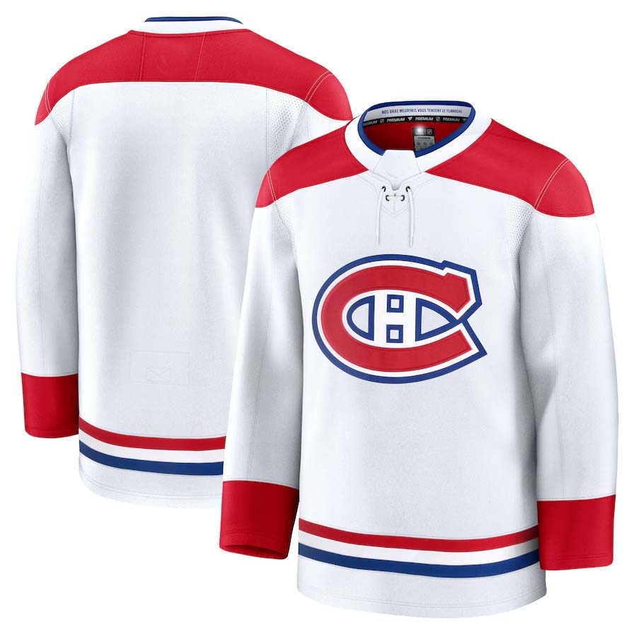 M.Canadiens Fanatics Away Premium Jersey - White Stitched American Hockey Jerseys CROVYIE