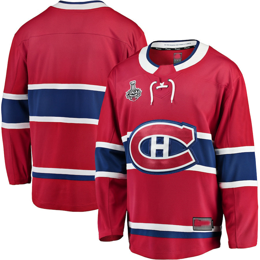 M.Canadiens Fanatics Branded Home 2021 Stanley Cup Final Bound Breakaway Jersey Red Stitched American Hockey Jerseys CROVYIE