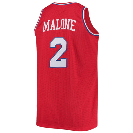 PH.76ers #2 Moses Malone Mitchell & Ness Big & Tall Hardwood Classics Jersey Red Stitched American Basketball Jersey