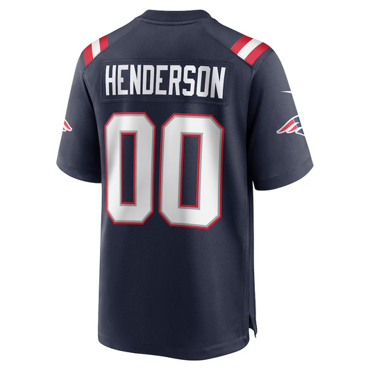 NE.Patriots #00 TreVeyon Henderson Navy 2025 Draft Game Stitched American Football Jerseys