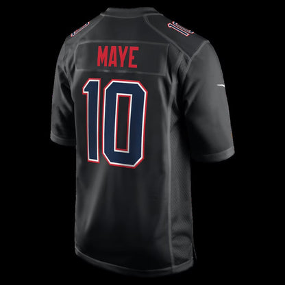 NE.Patriots #10 Drake Maye Carbon Black Game Stitched American Football Jerseys