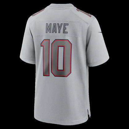 NE.Patriots #10 Drake Maye Gray Atmosphere Fashion Game Stitched American Football Jerseys