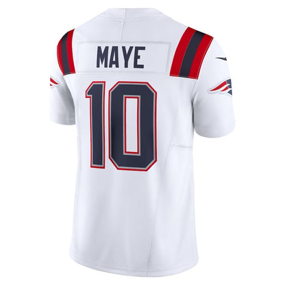 NE.Patriots #10 Drake Maye White Vapor F.U.S.E. Limited Stitched American Football Jerseys