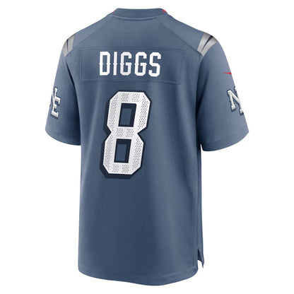 NE.Patriots #8 Stefon Diggs 2025 Rivalries Collection Game Jersey-CROVYIE - Storm Blue Stitched American Football Jersey-CROVYIE
