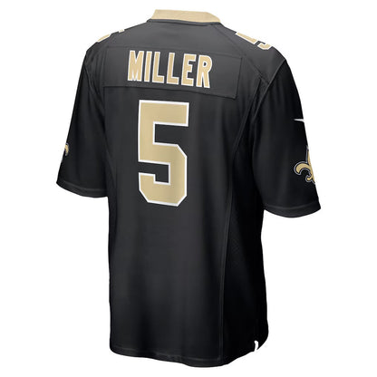 NO.Saints #5 Kendre Miller Black Team Game Stitched American Football Jersey
