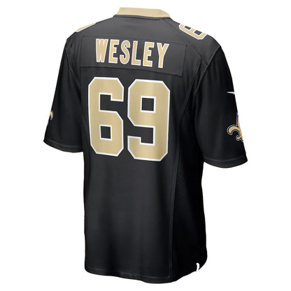 NO.Saints #69 Barry Wesley Black Team Game Stitched American Football Jersey