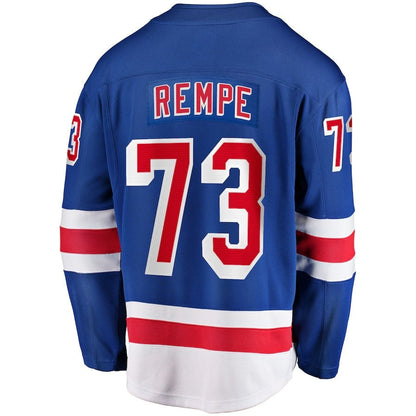 NY.Rangers #73 Matt Rempe Fanatics Home Breakaway Jersey - Blue Stitched American Hockey Jerseys CROVYIE