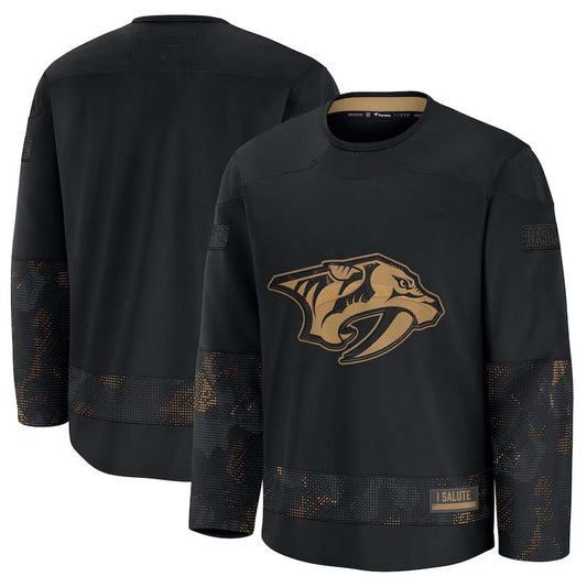N.Predators Fanatics 2024 Military Appreciation Practice Jersey - Black Stitched American Hockey Jerseys CROVYIE