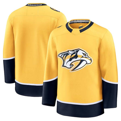 N.Predators Fanatics Home Premium Jersey - Yellow Stitched American Hockey Jerseys CROVYIE