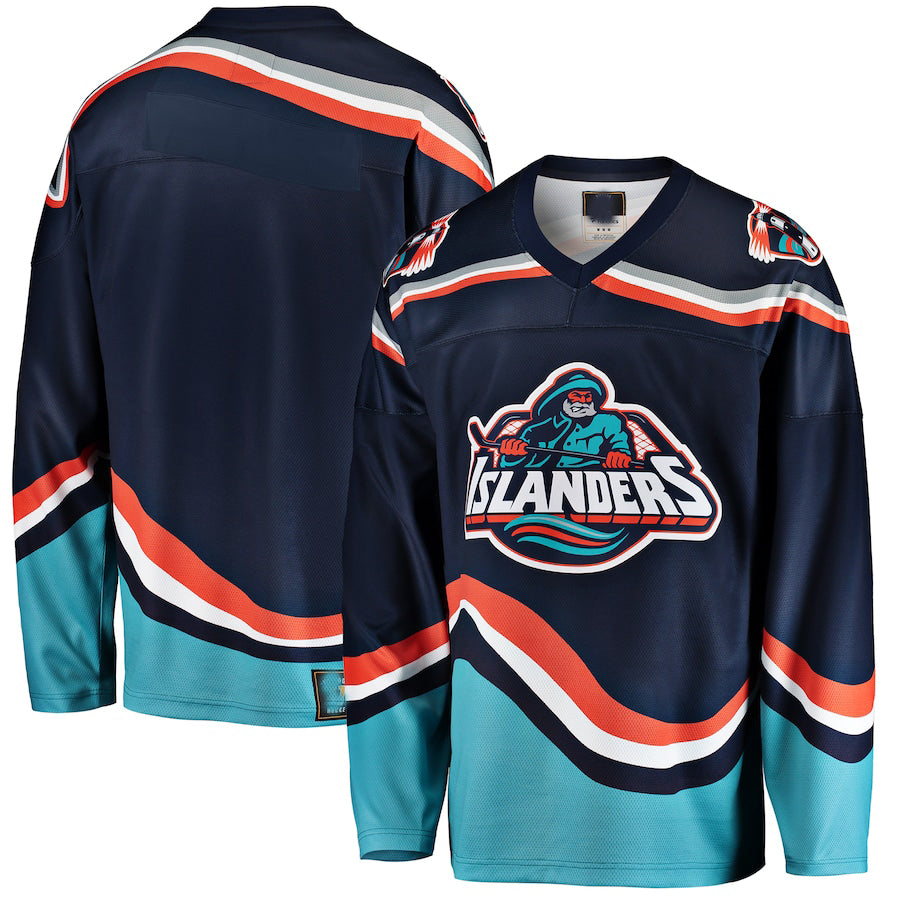 NY.Islanders Fanatics Branded Premier Breakaway Heritage Blank Jersey Navy Stitched American Hockey Jerseys CROVYIE