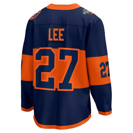 NY.Islanders #27 Anders Lee Fanatics 2024 Stadium Series Breakaway Player Jersey ¨C Navy Stitched American Hockey Jerseys CROVYIE