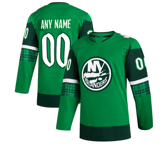 NY.Islanders 2023 St. Patrick's Day Primegreen Authentic Custom Jersey - Kelly Green Stitched American Hockey Jerseys CROVYIE
