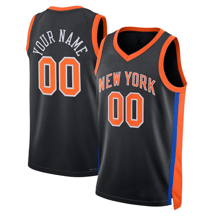 Custom NY.Knicks Unisex 2022-23 Swingman  Jersey  City Edition Black Stitched Basketball Jersey