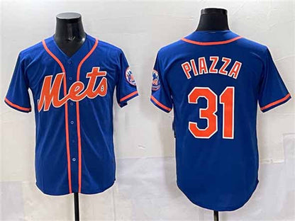 New York Mets #31 Mike Piazza Blue Cool Base Stitched Baseball Jersey