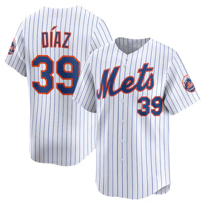 New York Mets #39 Edwin D¨ªaz Home Limited Player Jersey - White Stitched Baseball Jersey