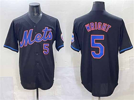 New York Mets #5 David Wright Black Limited Stitched Baseball Jersey