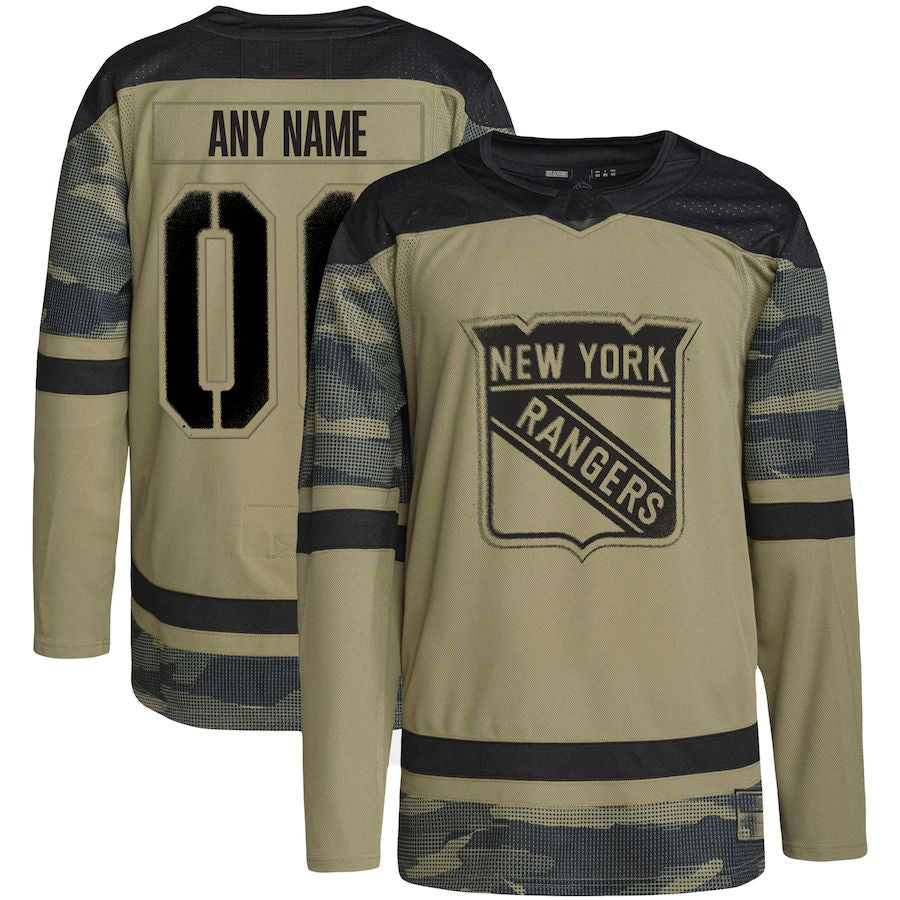 Custom NY.Rangers Military Appreciation Team Authentic Practice Camo Stitched American Hockey Jerseys CROVYIE