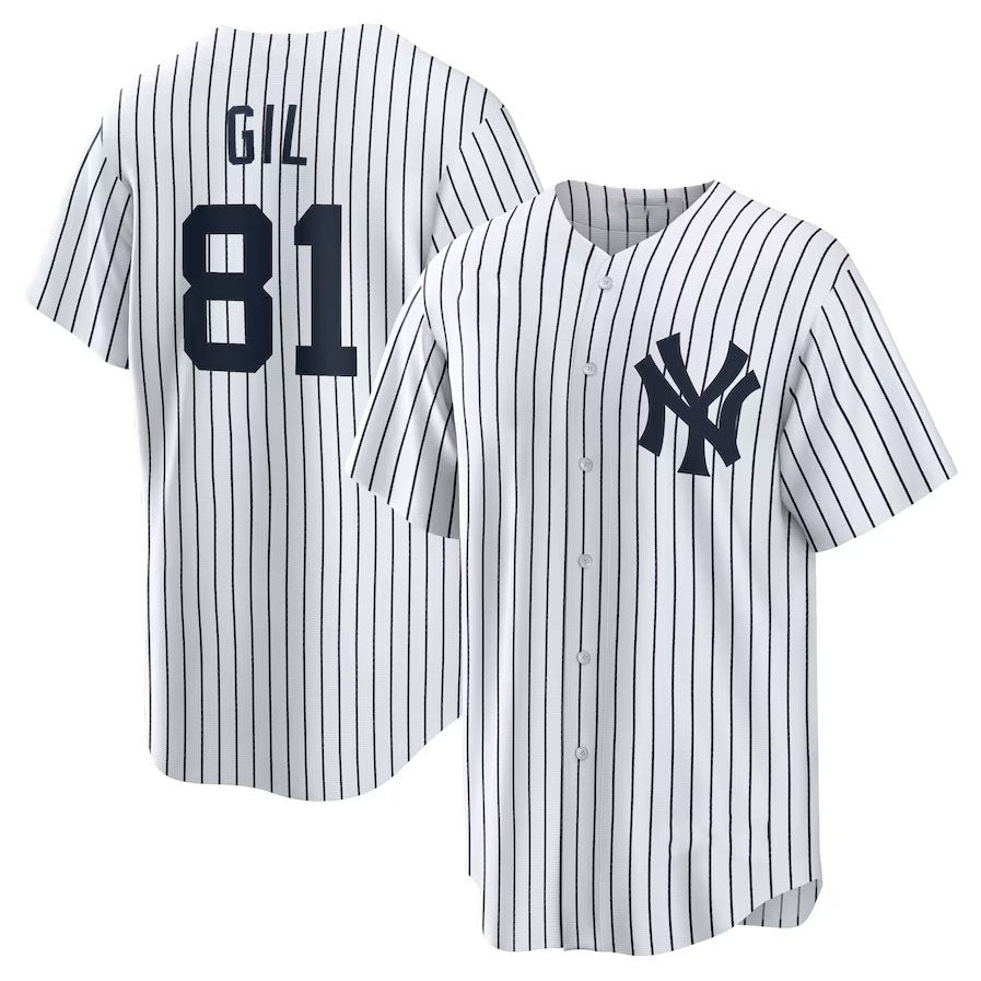 New York Yankees #81 Luis Gil Home Replica Jersey - White Stitched Baseball Jersey