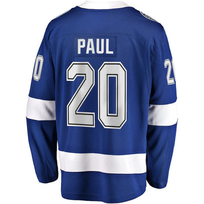 TB.Lightning #20 Nicholas Paul Fanatics Branded Home Breakaway Player Jersey Blue Stitched American Hockey Jerseys CROVYIE