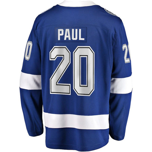 TB.Lightning #20 Nicholas Paul Fanatics Branded Home Breakaway Player Jersey Blue Stitched American Hockey Jerseys CROVYIE