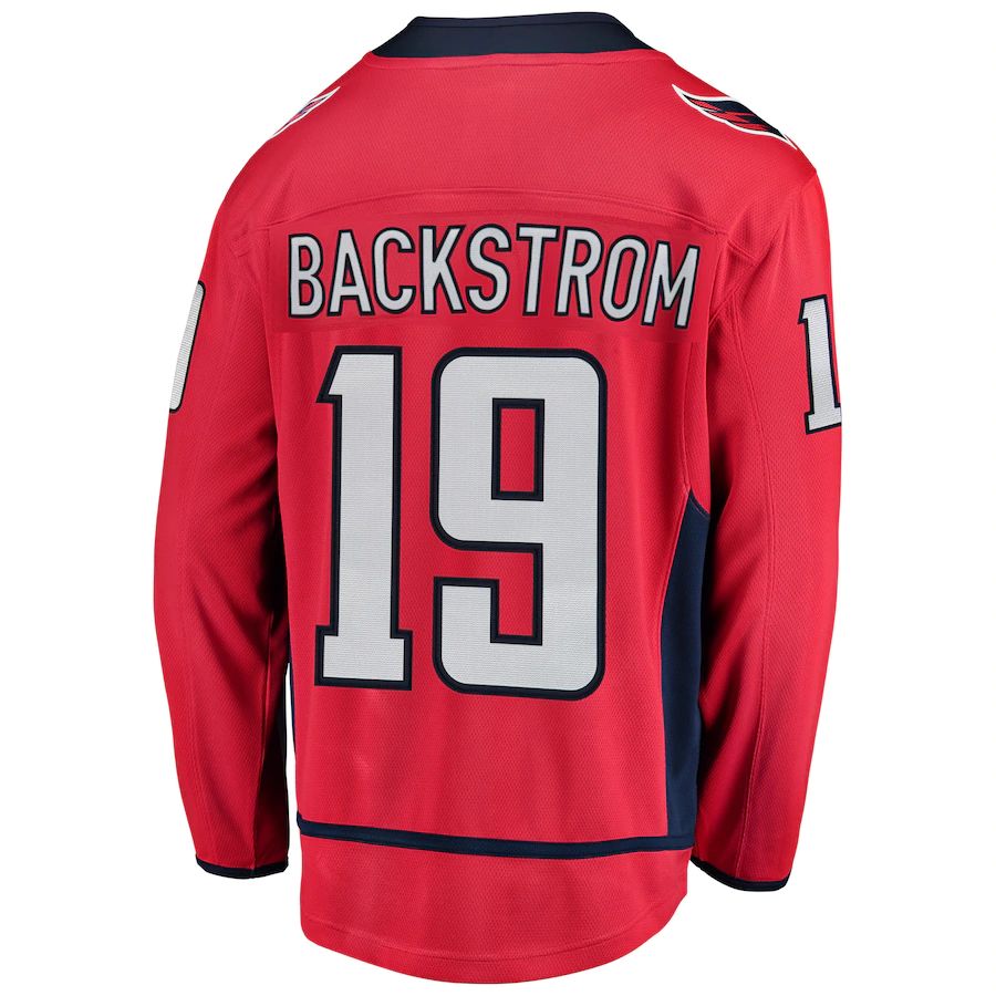 W.Capitals #19 Nicklas Backstrom Fanatics Branded Breakaway Player Jersey Red Stitched American Hockey Jerseys CROVYIE