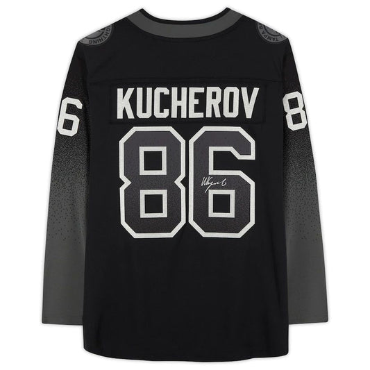 TB.Lightning #86 Nikita Kucherov Fanatics Authentic Autographed Breakaway Alternate Jersey Black Stitched American Hockey Jerseys CROVYIE