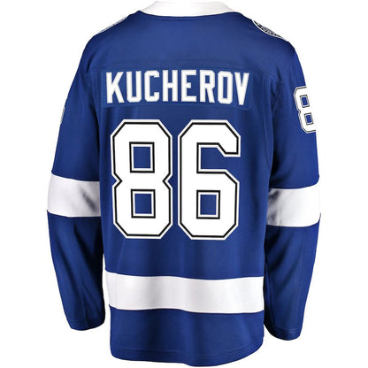 TB.Lightning #86 Nikita Kucherov Fanatics Branded Home Breakaway Player Jersey Blue Stitched American Hockey Jerseys CROVYIE