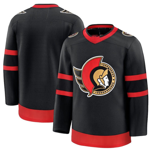 O.Senators Fanatics Home Premium Jersey - Black Stitched American Hockey Jerseys CROVYIE