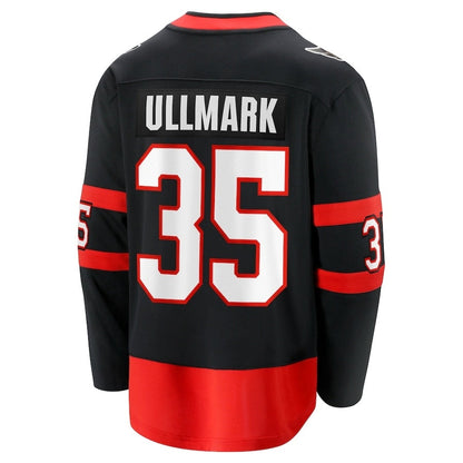O.Senators #35 Linus Ullmark Fanatics Home Premier Breakaway Player Jersey - Black Stitched American Hockey Jerseys CROVYIE